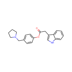 O=C(Cc1c[nH]c2ccccc12)Oc1ccc(CN2CCCC2)cc1 ZINC000096914953