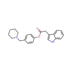 O=C(Cc1c[nH]c2ccccc12)Oc1ccc(CN2CCCCC2)cc1 ZINC000096914952