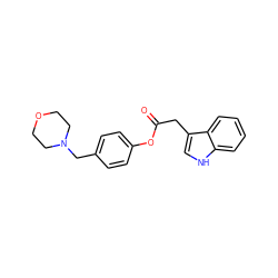 O=C(Cc1c[nH]c2ccccc12)Oc1ccc(CN2CCOCC2)cc1 ZINC000096914954