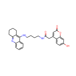 O=C(Cc1cc(=O)oc2cc(O)ccc12)NCCCCNc1c2c(nc3ccccc13)CCCC2 ZINC000299830545