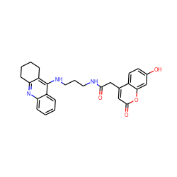 O=C(Cc1cc(=O)oc2cc(O)ccc12)NCCCNc1c2c(nc3ccccc13)CCCC2 ZINC000299829317