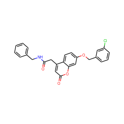 O=C(Cc1cc(=O)oc2cc(OCc3cccc(Cl)c3)ccc12)NCc1ccccc1 ZINC000036518292