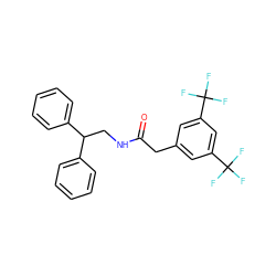 O=C(Cc1cc(C(F)(F)F)cc(C(F)(F)F)c1)NCC(c1ccccc1)c1ccccc1 ZINC000029346970