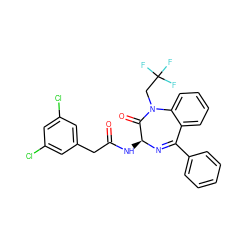 O=C(Cc1cc(Cl)cc(Cl)c1)N[C@@H]1N=C(c2ccccc2)c2ccccc2N(CC(F)(F)F)C1=O ZINC000003946355