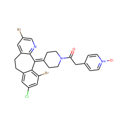 O=C(Cc1cc[n+]([O-])cc1)N1CCC(=C2c3ncc(Br)cc3CCc3cc(Cl)cc(Br)c32)CC1 ZINC000003950111