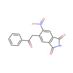 O=C(Cc1cc2c(cc1[N+](=O)[O-])C(=O)NC2=O)c1ccccc1 ZINC000653850830