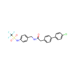 O=C(Cc1ccc(-c2ccc(Cl)cc2)cc1)NCc1ccc(NS(=O)(=O)C(F)(F)F)cc1 ZINC000028979022