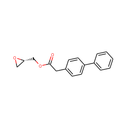 O=C(Cc1ccc(-c2ccccc2)cc1)OC[C@@H]1CO1 ZINC000084614938