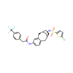 O=C(Cc1ccc(C(F)(F)F)cc1)Nc1ccc2c(c1)C[C@H]1CC[C@@H](C2)[C@H]1NS(=O)(=O)c1ccc(Cl)s1 ZINC000138846928