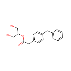 O=C(Cc1ccc(Cc2ccccc2)cc1)OC(CO)CO ZINC000084633477