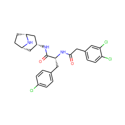 O=C(Cc1ccc(Cl)c(Cl)c1)N[C@H](Cc1ccc(Cl)cc1)C(=O)N[C@@H]1C[C@@H]2CC[C@H](C1)N2 ZINC000101641442