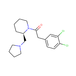 O=C(Cc1ccc(Cl)c(Cl)c1)N1CCCC[C@@H]1CN1CCCC1 ZINC000003995684