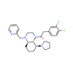 O=C(Cc1ccc(Cl)c(Cl)c1)N1CCN(Cc2ccccn2)[C@@H]2CCC[C@H](N3CCCC3)[C@H]21 ZINC000146224506