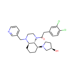 O=C(Cc1ccc(Cl)c(Cl)c1)N1CCN(Cc2cccnc2)[C@@H]2CCC[C@H](N3CC[C@@H](O)C3)[C@H]21 ZINC000653735921