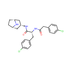 O=C(Cc1ccc(Cl)cc1)N[C@H](Cc1ccc(Cl)cc1)C(=O)N[C@@H]1C[C@@H]2CC[C@H](C1)N2 ZINC000101641425