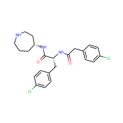 O=C(Cc1ccc(Cl)cc1)N[C@H](Cc1ccc(Cl)cc1)C(=O)N[C@@H]1CCCNCC1 ZINC000072176367