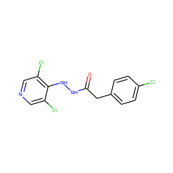 O=C(Cc1ccc(Cl)cc1)NNc1c(Cl)cncc1Cl ZINC000084654125