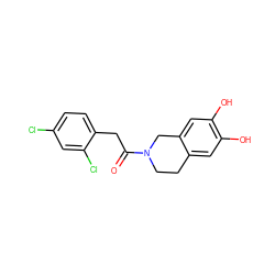 O=C(Cc1ccc(Cl)cc1Cl)N1CCc2cc(O)c(O)cc2C1 ZINC000473247241