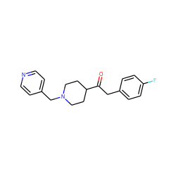 O=C(Cc1ccc(F)cc1)C1CCN(Cc2ccncc2)CC1 ZINC000000014994