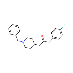 O=C(Cc1ccc(F)cc1)CC1CCN(Cc2ccccc2)CC1 ZINC000013730006