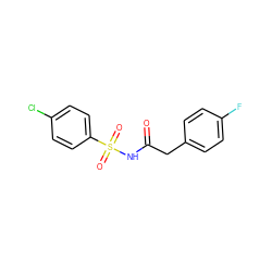 O=C(Cc1ccc(F)cc1)NS(=O)(=O)c1ccc(Cl)cc1 ZINC000046708852