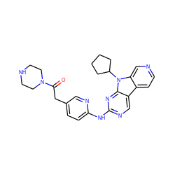 O=C(Cc1ccc(Nc2ncc3c4ccncc4n(C4CCCC4)c3n2)nc1)N1CCNCC1 ZINC000117681980