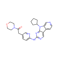 O=C(Cc1ccc(Nc2ncc3c4ccncc4n(C4CCCC4)c3n2)nc1)N1CCOCC1 ZINC000117689314