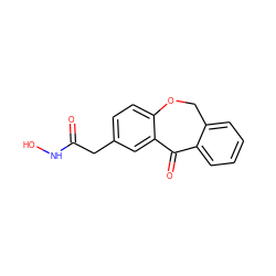 O=C(Cc1ccc2c(c1)C(=O)c1ccccc1CO2)NO ZINC000013745500