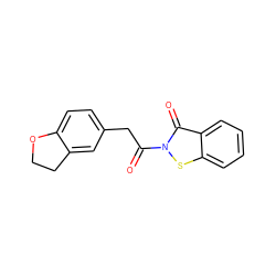 O=C(Cc1ccc2c(c1)CCO2)n1sc2ccccc2c1=O ZINC000299820534