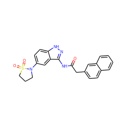 O=C(Cc1ccc2ccccc2c1)Nc1n[nH]c2ccc(N3CCCS3(=O)=O)cc12 ZINC000029041498