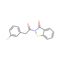 O=C(Cc1cccc(F)c1)n1sc2ccccc2c1=O ZINC000299829454