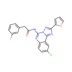 O=C(Cc1cccc(I)c1)Nc1nc2ccc(Cl)cc2c2nc(-c3ccco3)nn12 ZINC000026723220