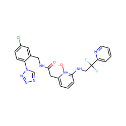 O=C(Cc1cccc(NCC(F)(F)c2ccccn2)[n+]1[O-])NCc1cc(Cl)ccc1-n1cnnn1 ZINC000028525035