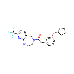 O=C(Cc1cccc(OC2CCCC2)c1)N1CCNc2nc(C(F)(F)F)ccc2C1 ZINC000103265982