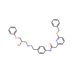 O=C(Cc1cccc(OCc2ccccc2)n1)Nc1ccc(CCNC[C@H](O)COc2ccccc2)cc1 ZINC000040395122