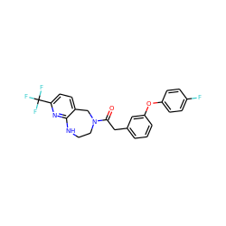 O=C(Cc1cccc(Oc2ccc(F)cc2)c1)N1CCNc2nc(C(F)(F)F)ccc2C1 ZINC000103266046