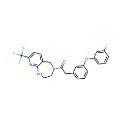 O=C(Cc1cccc(Oc2cccc(F)c2)c1)N1CCNc2nc(C(F)(F)F)ccc2C1 ZINC000103266041