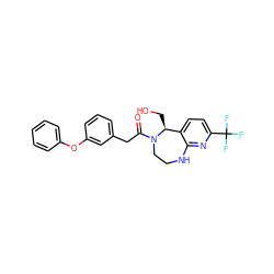 O=C(Cc1cccc(Oc2ccccc2)c1)N1CCNc2nc(C(F)(F)F)ccc2[C@@H]1CO ZINC000103265989