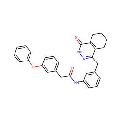 O=C(Cc1cccc(Oc2ccccc2)c1)Nc1cccc(Cc2n[nH]c(=O)c3c2CCCC3)c1 ZINC000168349810