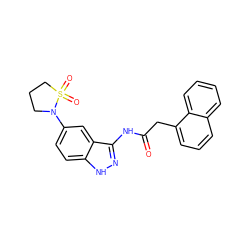 O=C(Cc1cccc2ccccc12)Nc1n[nH]c2ccc(N3CCCS3(=O)=O)cc12 ZINC000029041478