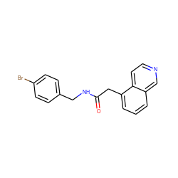 O=C(Cc1cccc2cnccc12)NCc1ccc(Br)cc1 ZINC000063539229