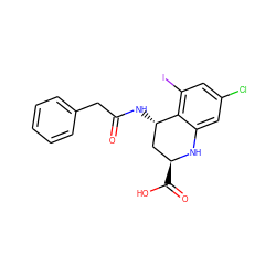 O=C(Cc1ccccc1)N[C@H]1C[C@H](C(=O)O)Nc2cc(Cl)cc(I)c21 ZINC000013455374