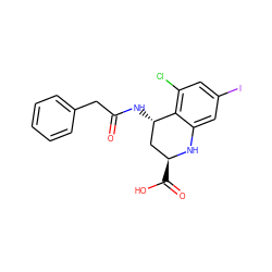 O=C(Cc1ccccc1)N[C@H]1C[C@H](C(=O)O)Nc2cc(I)cc(Cl)c21 ZINC000013455378