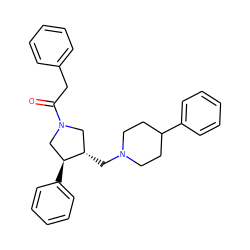 O=C(Cc1ccccc1)N1C[C@H](CN2CCC(c3ccccc3)CC2)[C@@H](c2ccccc2)C1 ZINC000026654225