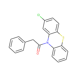 O=C(Cc1ccccc1)N1c2ccccc2Sc2ccc(Cl)cc21 ZINC000216942529