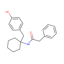 O=C(Cc1ccccc1)NC1(Cc2ccc(O)cc2)CCCCC1 ZINC000000447864