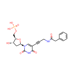 O=C(Cc1ccccc1)NCC#Cc1cn([C@H]2C[C@H](O)[C@@H](COP(=O)(O)O)O2)c(=O)[nH]c1=O ZINC000072104767