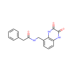 O=C(Cc1ccccc1)NCc1cccc2[nH]c(=O)c(=O)[nH]c12 ZINC000027552603