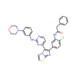 O=C(Cc1ccccc1)Nc1cc(-c2nc3sccn3c2-c2ccnc(Nc3cccc(N4CCOCC4)c3)n2)ccc1Cl ZINC000063539896