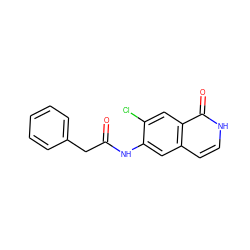 O=C(Cc1ccccc1)Nc1cc2cc[nH]c(=O)c2cc1Cl ZINC000049034765